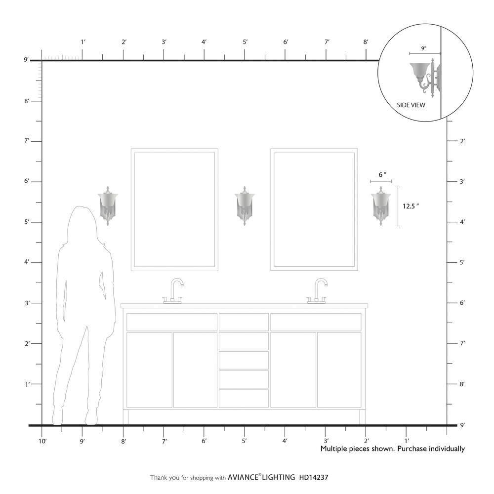 Livex Lighting French Regency 1 - Light Vanity in  Brushed Nickel
