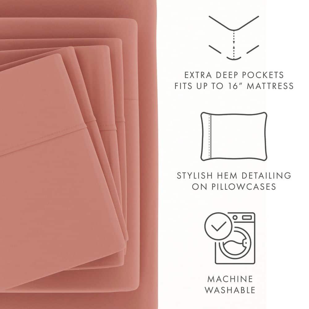 Simply Soft Brushed Microfiber Solid 6 Piece Sheet Set