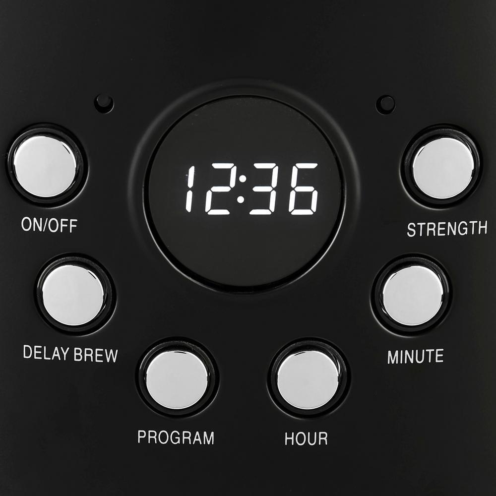 HADEN Heritage Black and Chrome 12-Cup Programmable Coffee Maker