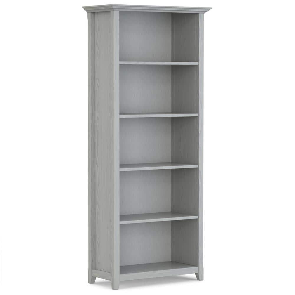Simpli Home Amherst 30"W Solid Wood 5 Shelf Bookcase with Adjustable Shelves