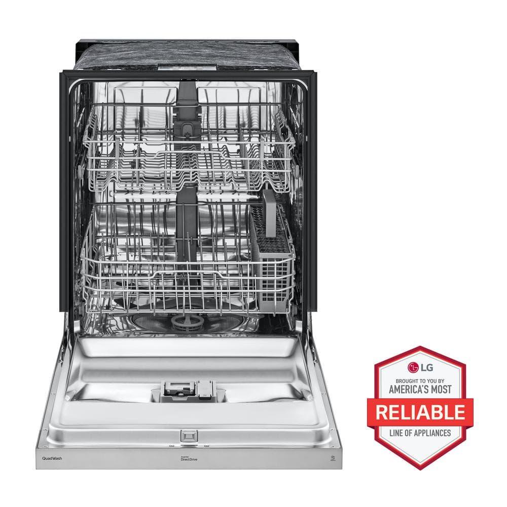 24-inch Wide QuadWash Front Control Dishwasher - Stainless Steel