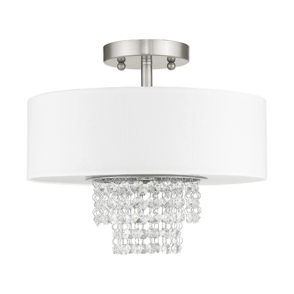 Livex Lighting Carlisle 2 - Light Semi-Flush Mount in  Brushed Nickel