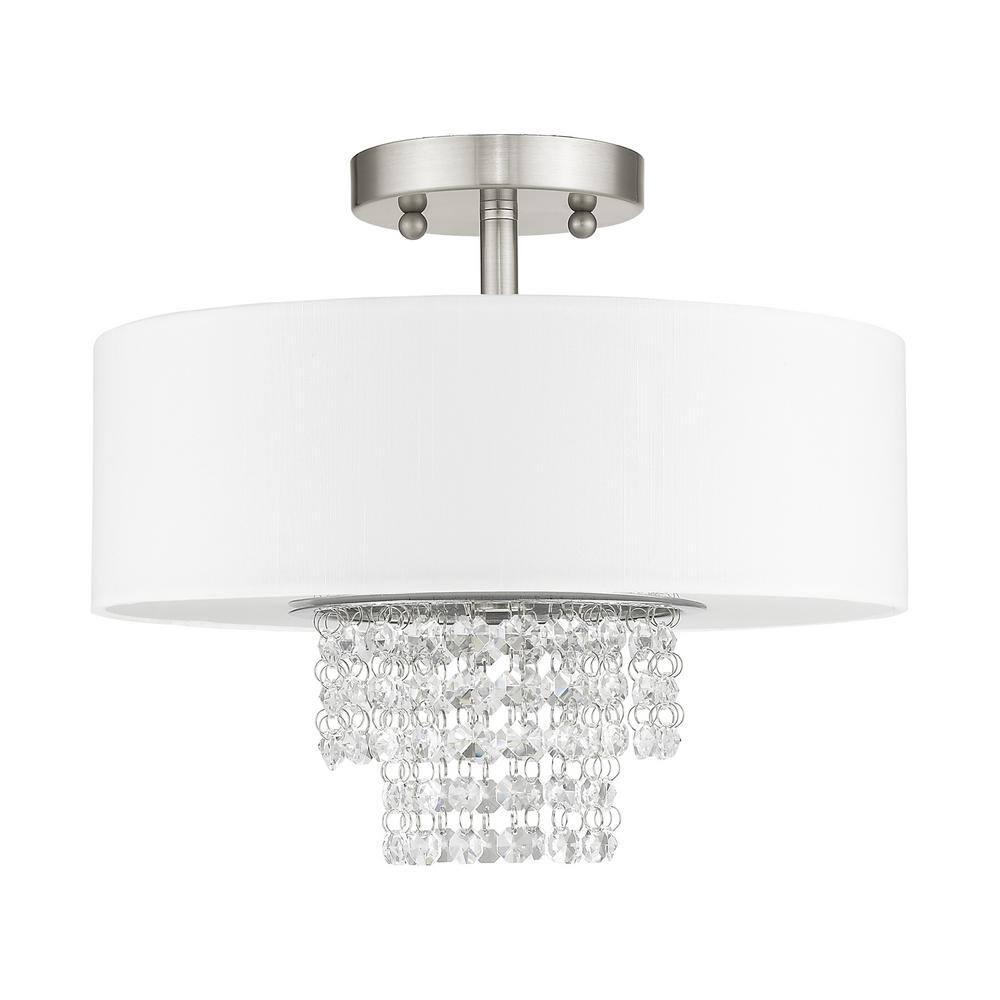 Livex Lighting Carlisle 2 - Light Semi-Flush Mount in  Brushed Nickel