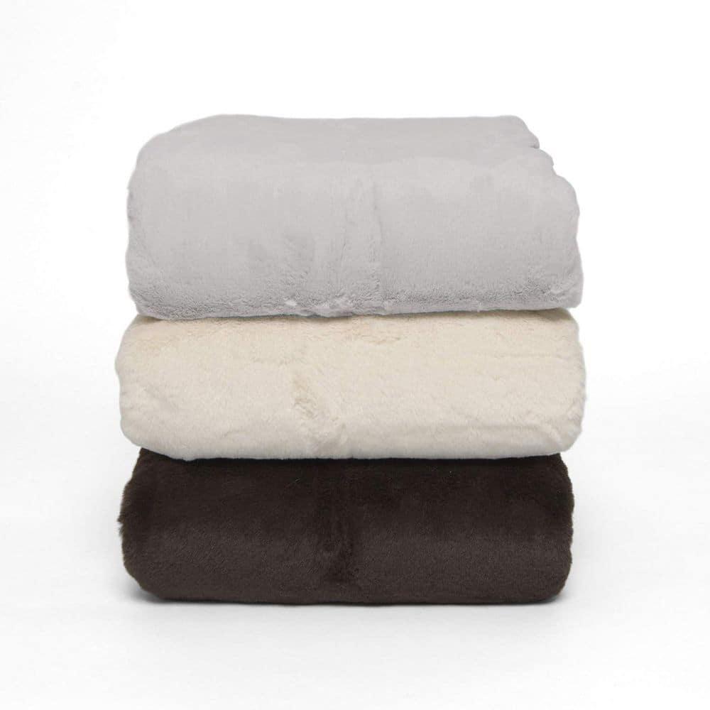 Luxe Taupe Polyester Throw Blanket