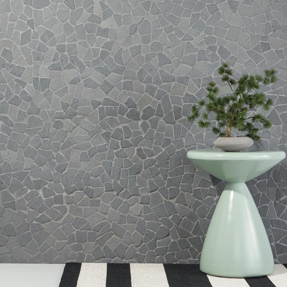 Picturesque Tumbled 11.81 in. x 11.81 in. Gray Floor and Wall Mosaic (0.97 sq. ft. / Sheet)