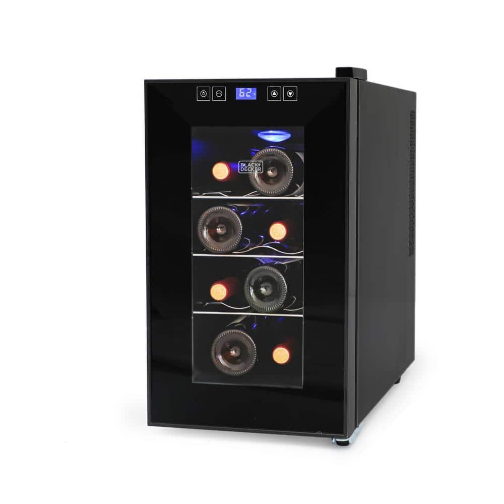 BLACK+DECKER 8-Bottle LED Display Single Zone Freestanding Wine Refrigerator