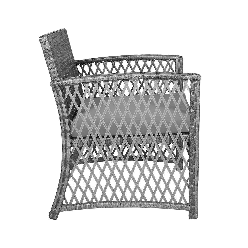 4-Piece Outdoor Patio Conversation Set, Gray/Gray