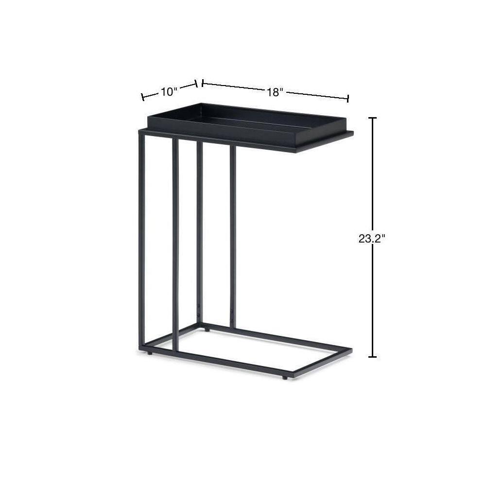 Simpli Home Garner 18"W Metal Mid-Century Modern C Side Table with Removable Tray Top