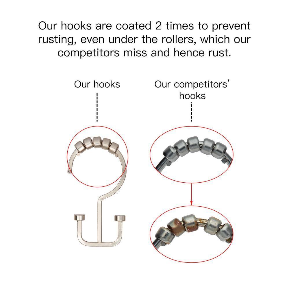 Utopia Alley Deco Steel Shower Curtain Hook (Set of 12)