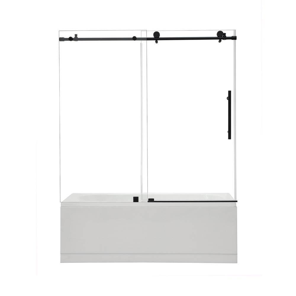 56" - 60" W x 58" H Single Sliding Frameless Tub Door