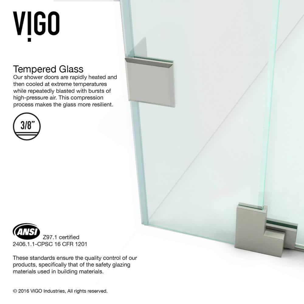 Pirouette 36-42" W x 72" H Pivot Frameless Shower Door with 3/8" Clear Glass