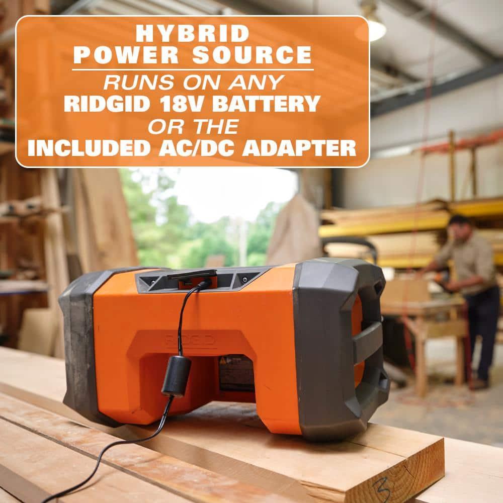 RIDGID 18V Hybrid Jobsite Radio with Bluetooth Technology (Tool Only)