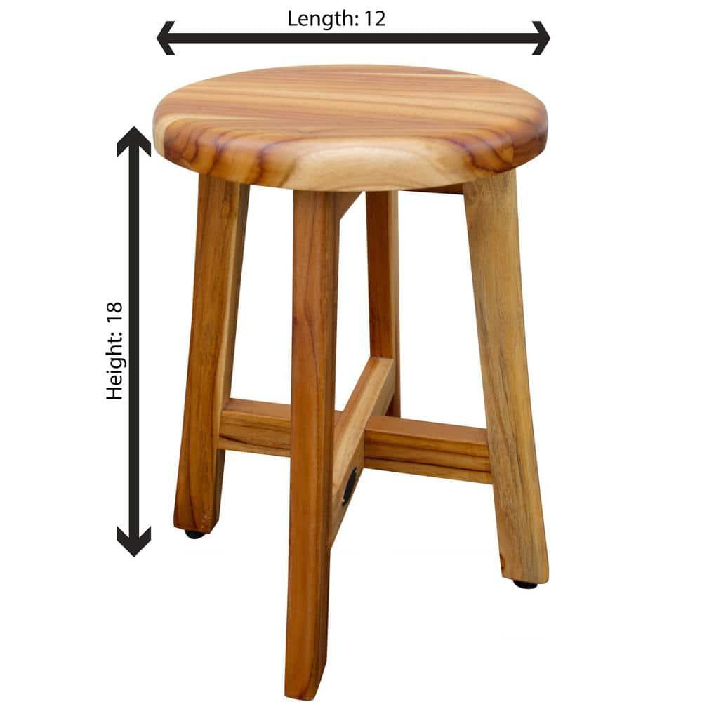 EcoDecors Shoji Teak Shower Stool 18" High Solid Teak Wood Shower Stool/Seat in Earthy Teak & Reviews | Wayfair