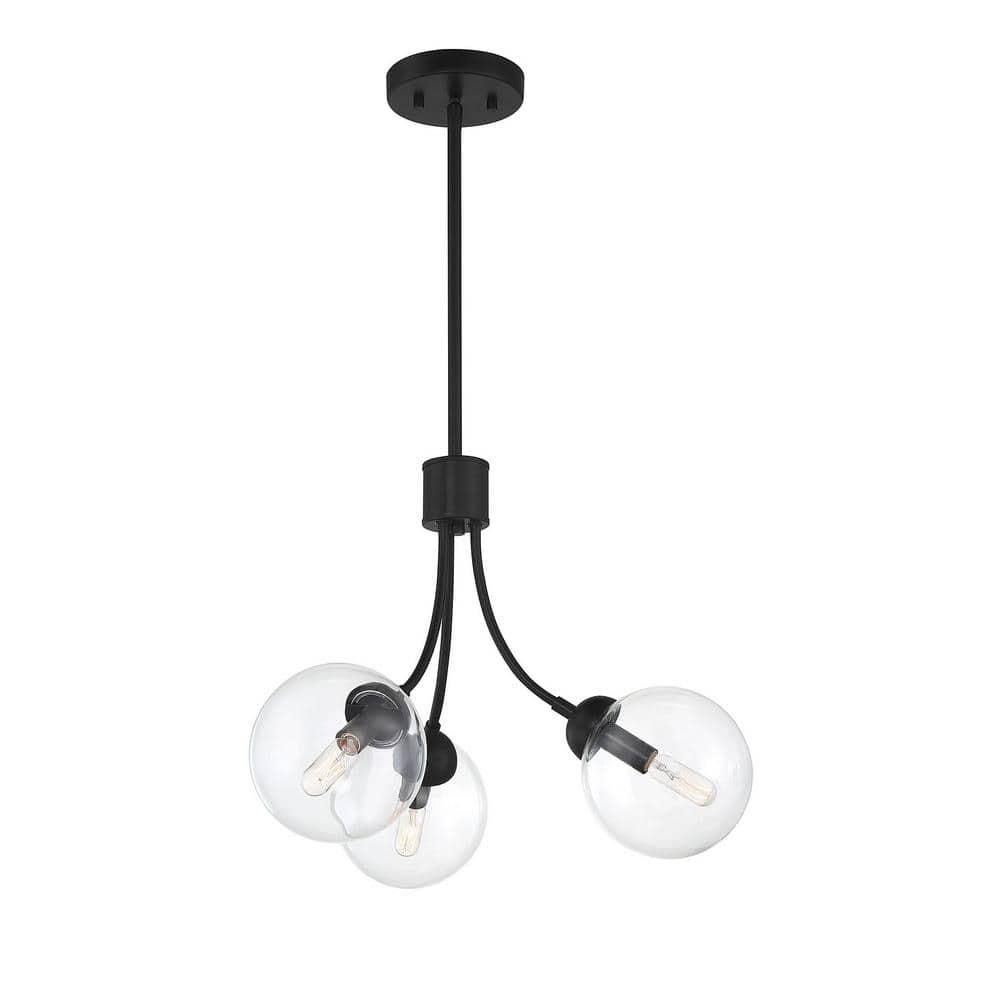Moonrise 3 Light Metal Dimmable Globe Chandelier