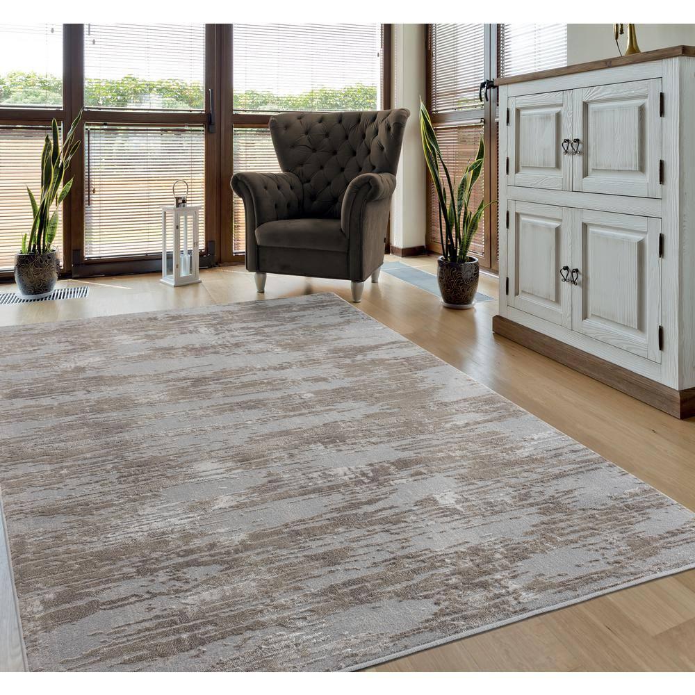 United Weavers Cascades Area Rug 2601 10991 Salish Wheat Gradients Lines 5' 3" x 7' 2" Rectangle