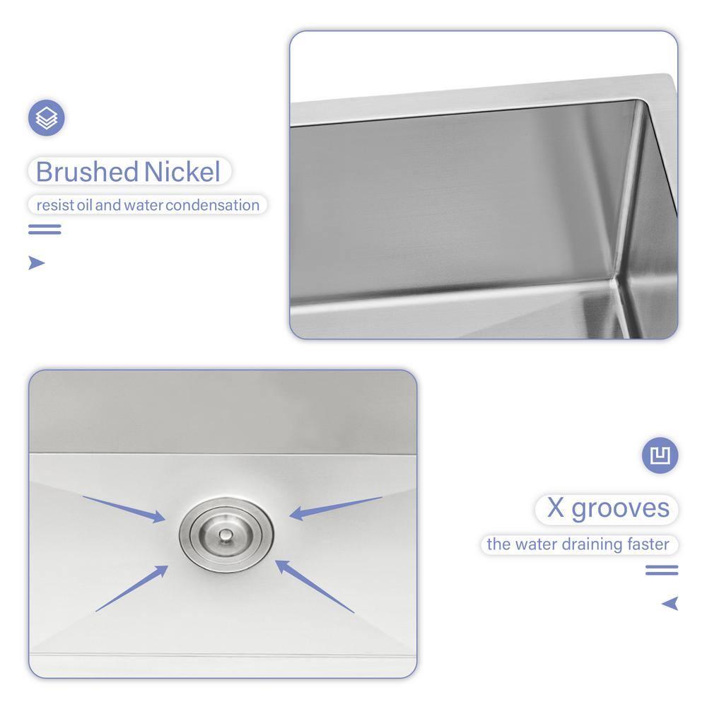 36 in. Farmhouse/Apron Front Single Bowl 16 Gauge Stainless Steel Kitchen Farmer Sink with Bottom Grid