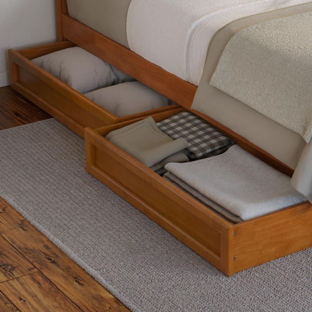 Solid Wood Platform Storage Bed
