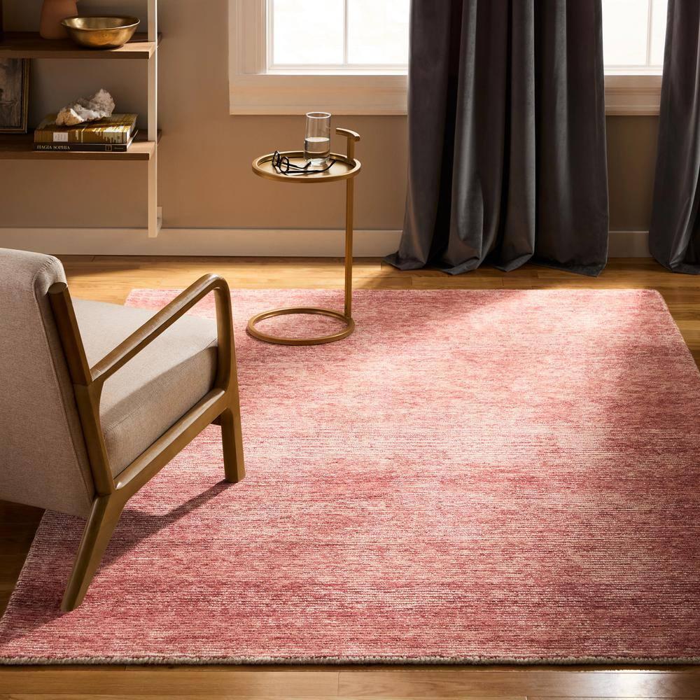 Town & Country Luxe Rita Ribbed Textured Hand Tufted 100% Wool Area Rug, Red/Ivory, 5"x7"