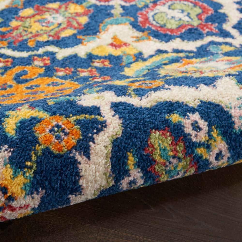 Nourison Allur Boho Indoor Area Rug Navy Multicolor 5'3" x 7'3"
