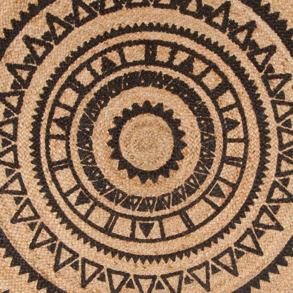 Natural Fiber NF802 Hand Woven Indoor Area Rug - Black/Natural - 7' Round - Safavieh