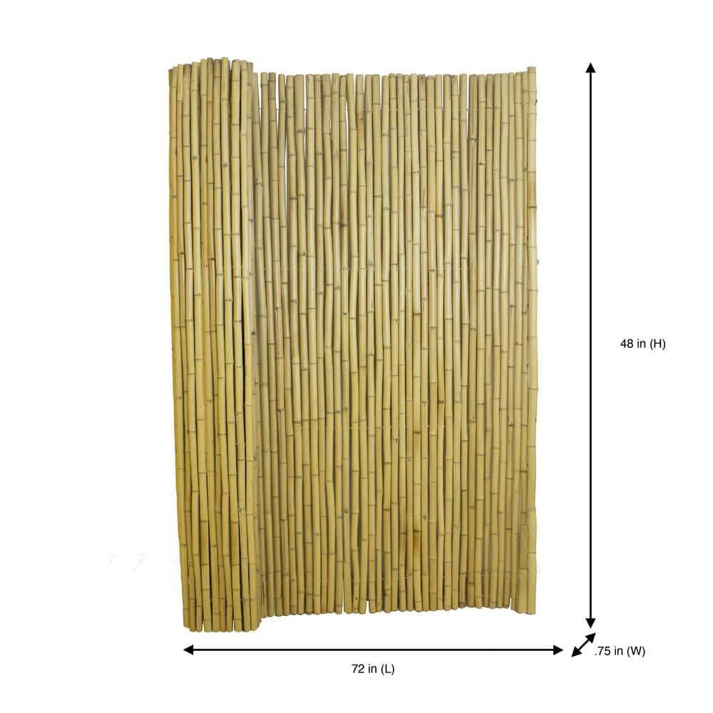 4 ft. H x 6 ft. W Natural Bamboo Fence