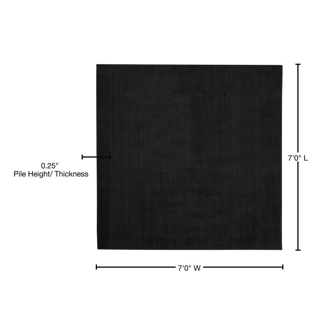 Nourison Essentials Easy Care Indoor Outdoor Area Rug - Black 7' x Square