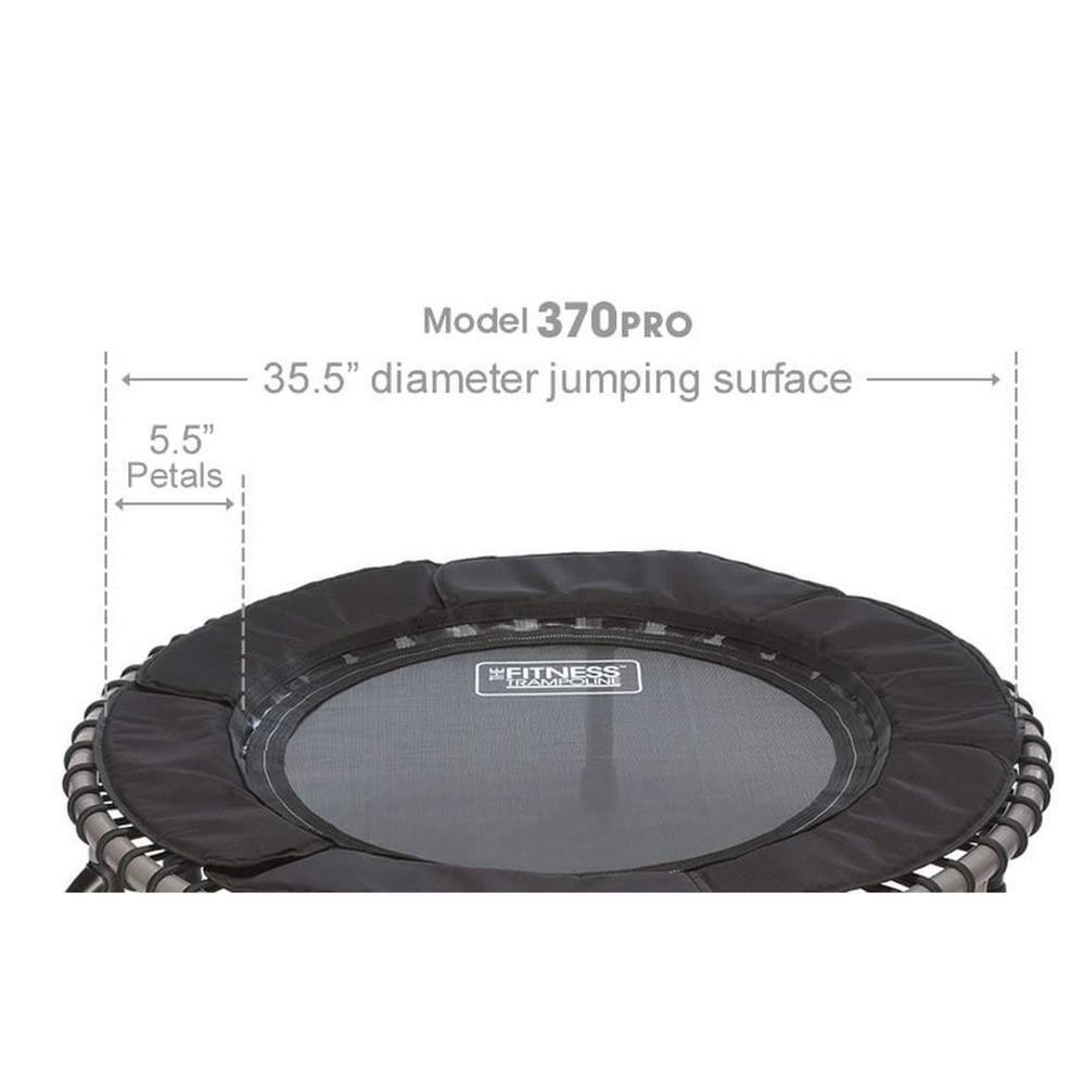 JumpSport 370 PRO Indoor Lightweight Heavy Duty 39-Inch Heavy Duty Fitness Trampoline with Handle Bar Accessory and Adjustable Tension Bungees, Black