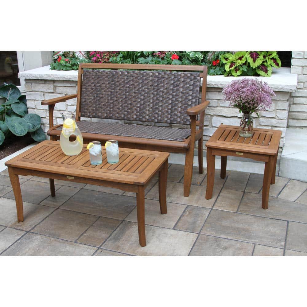 Vineyard Classic Brown Eucalyptus Square Outdoor End Table