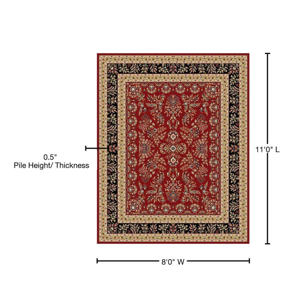 Lyndhurst LNH331 Power Loomed Area Rug - Red/Black - 8'x11' - Safavieh.