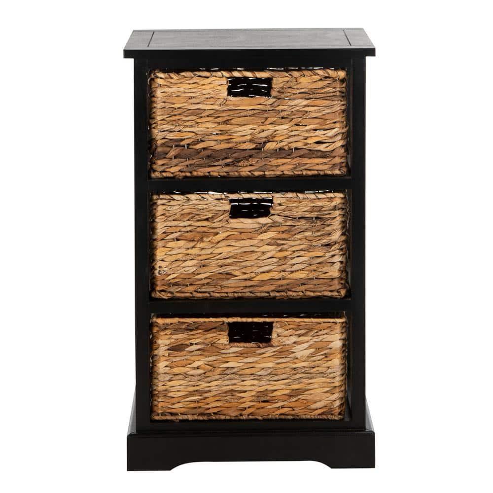 Halle Storage Side Table - AMH5738 - Distressed Black - Safavieh Couture