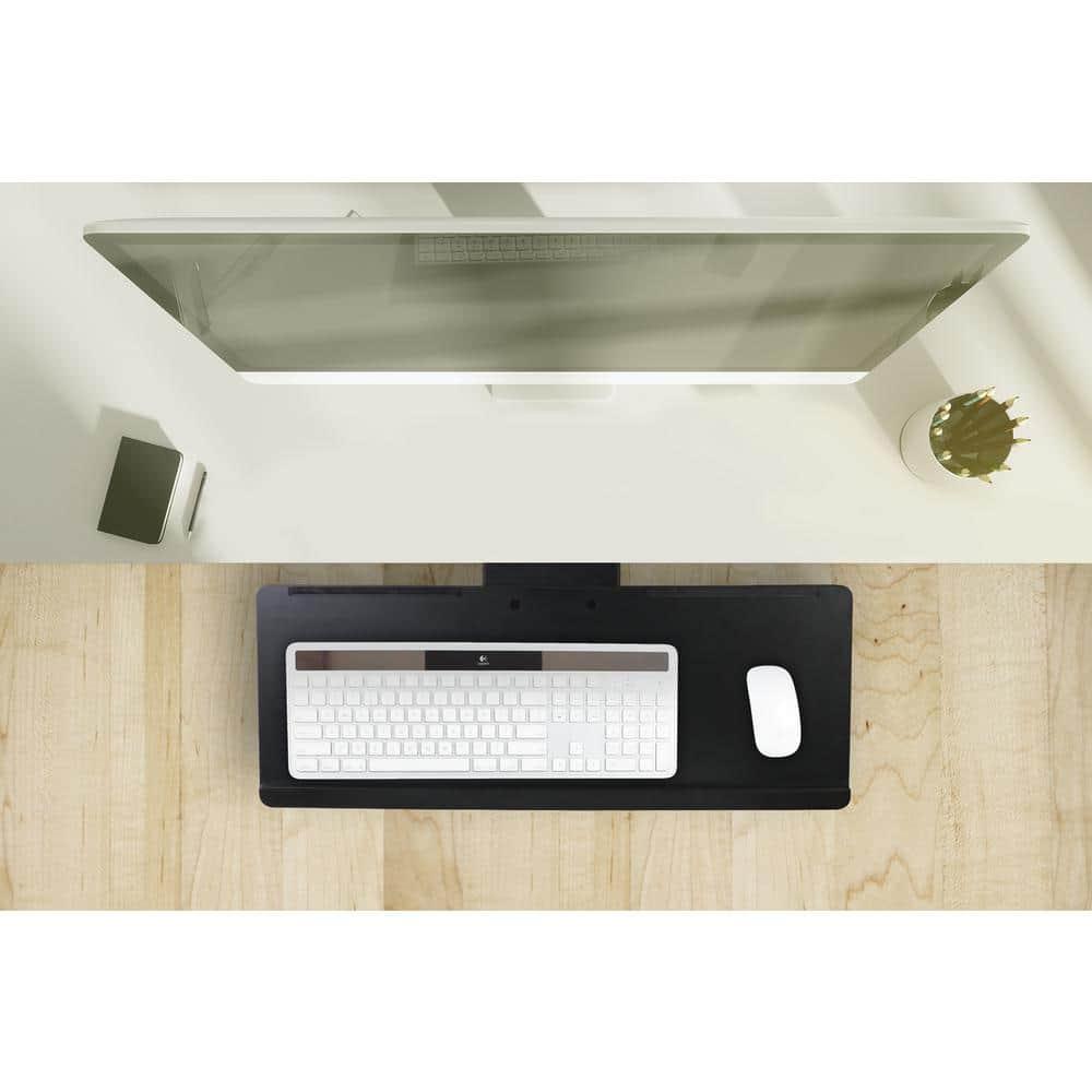 Mount-it Mount-It! Under Desk Keyboard Tray and Mouse Platform with Gel Wrist Pad, 17 inch Space Saving Track