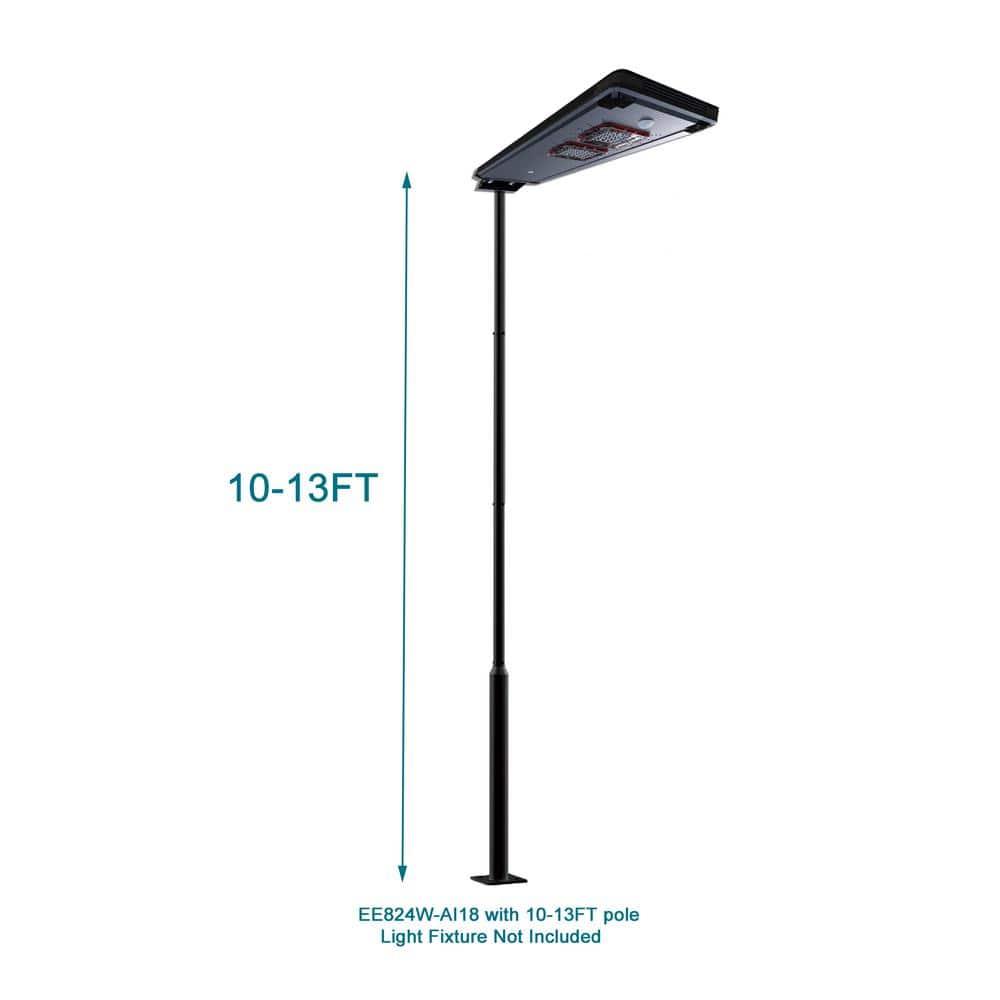 2.5 in - 3 in. up to 13 ft. Black Outdoor Universal Metal Light Post Pole w/ Metal Rebar Cage