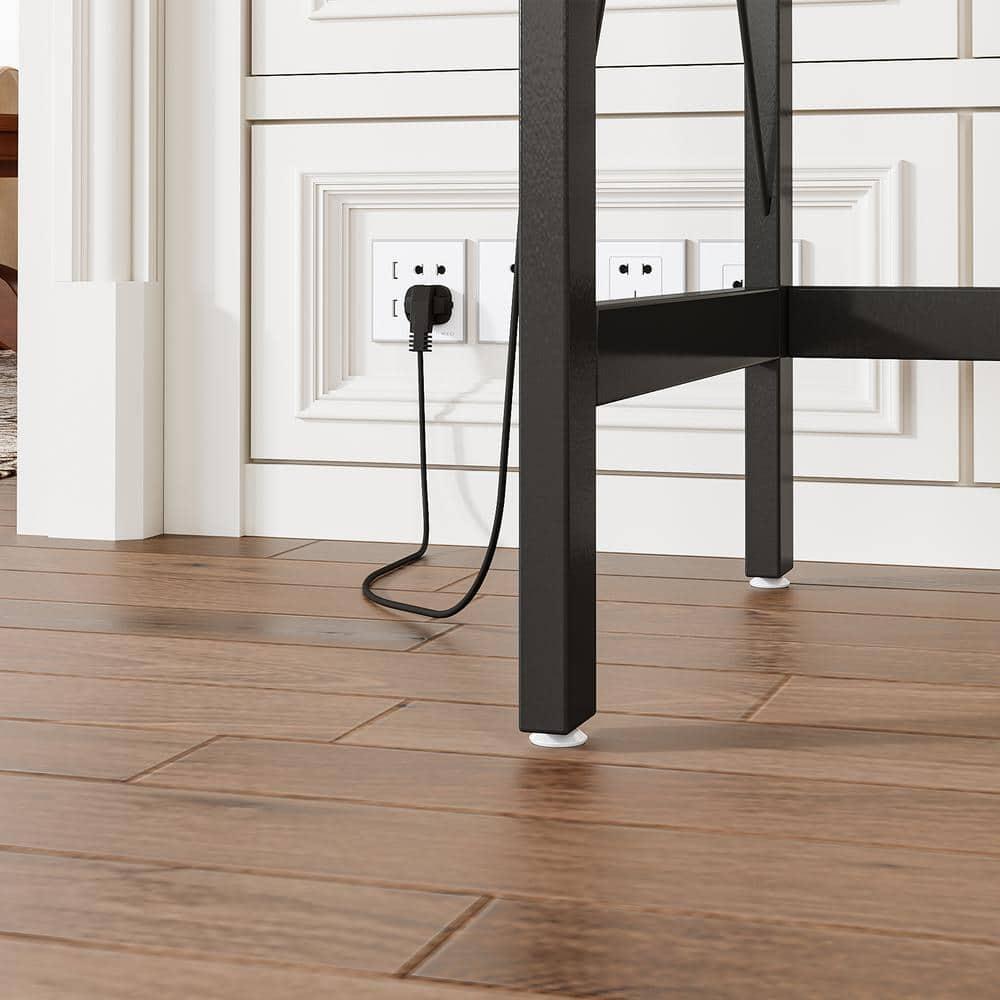 Tribesigns Sofa Table with Outlets and USB Ports, 70.9 inch Console Table, Industrial Entryway Hallway Accent Table for Living Room,Brown & Black