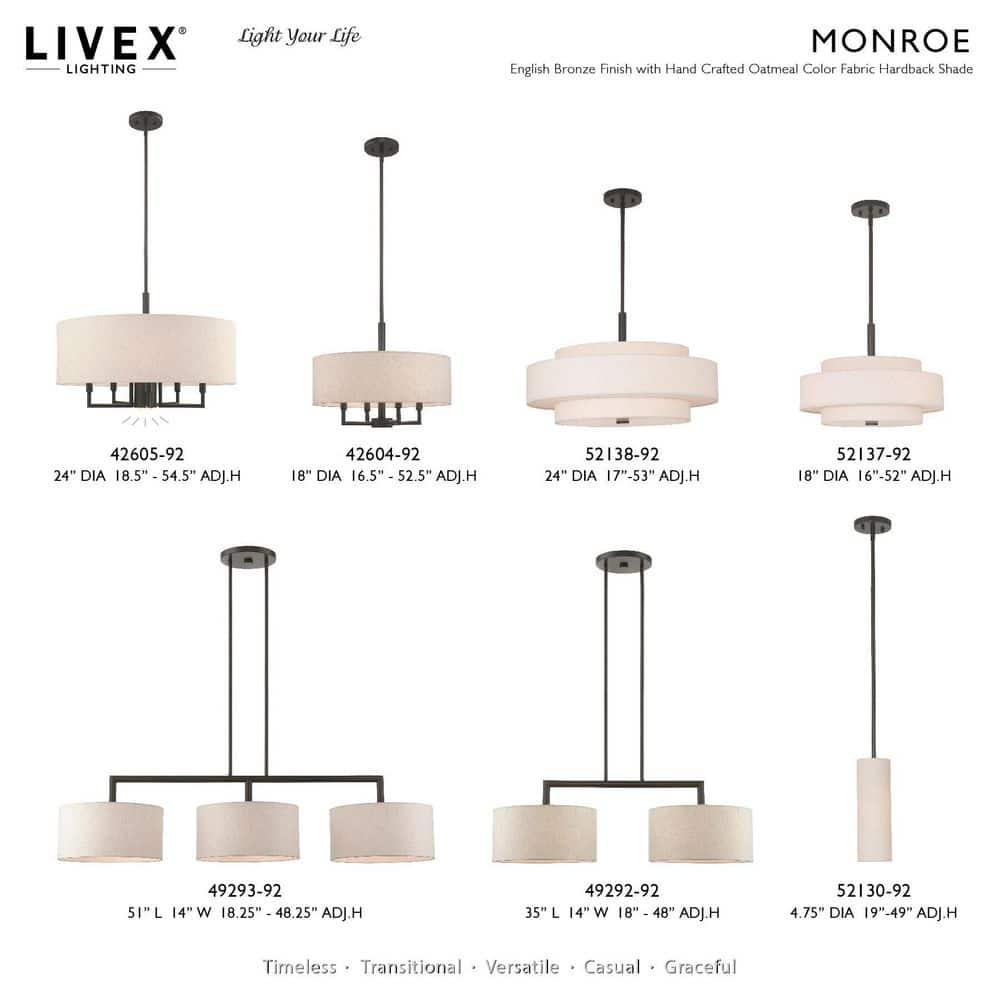 Livex Lighting Meridian 3 - Light Chandelier in  English Bronze