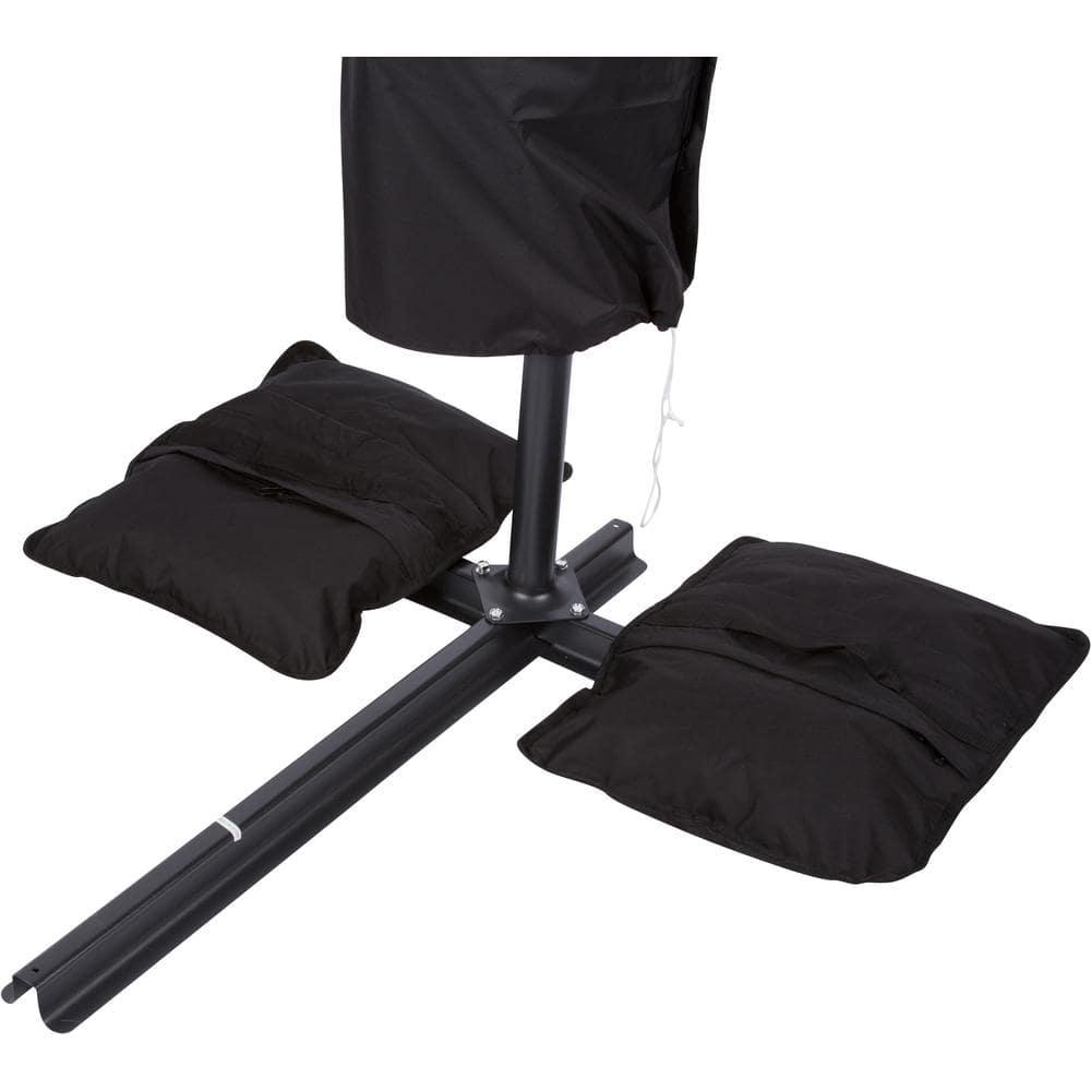 Trademark Innovations Saddlebag Style Sand Bag for Anchoring Patio Umbrellas, Black, Holds 44-55lbs