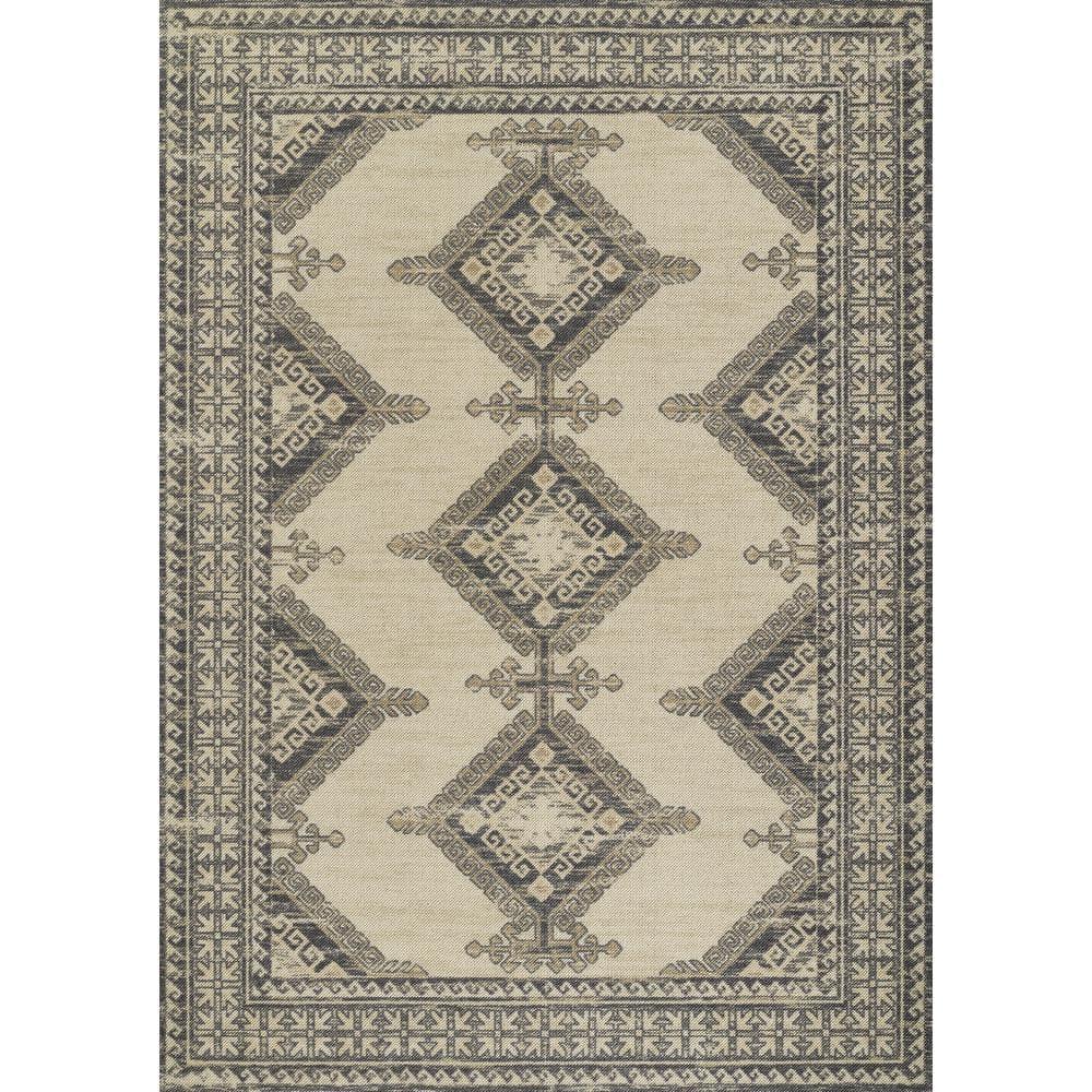 Momeni 2'x3' Anatolia Kez Medallion Machine Loomed Accent Rug Charcoal Gray: Wool & Nylon, Low Pile, Indoor Use