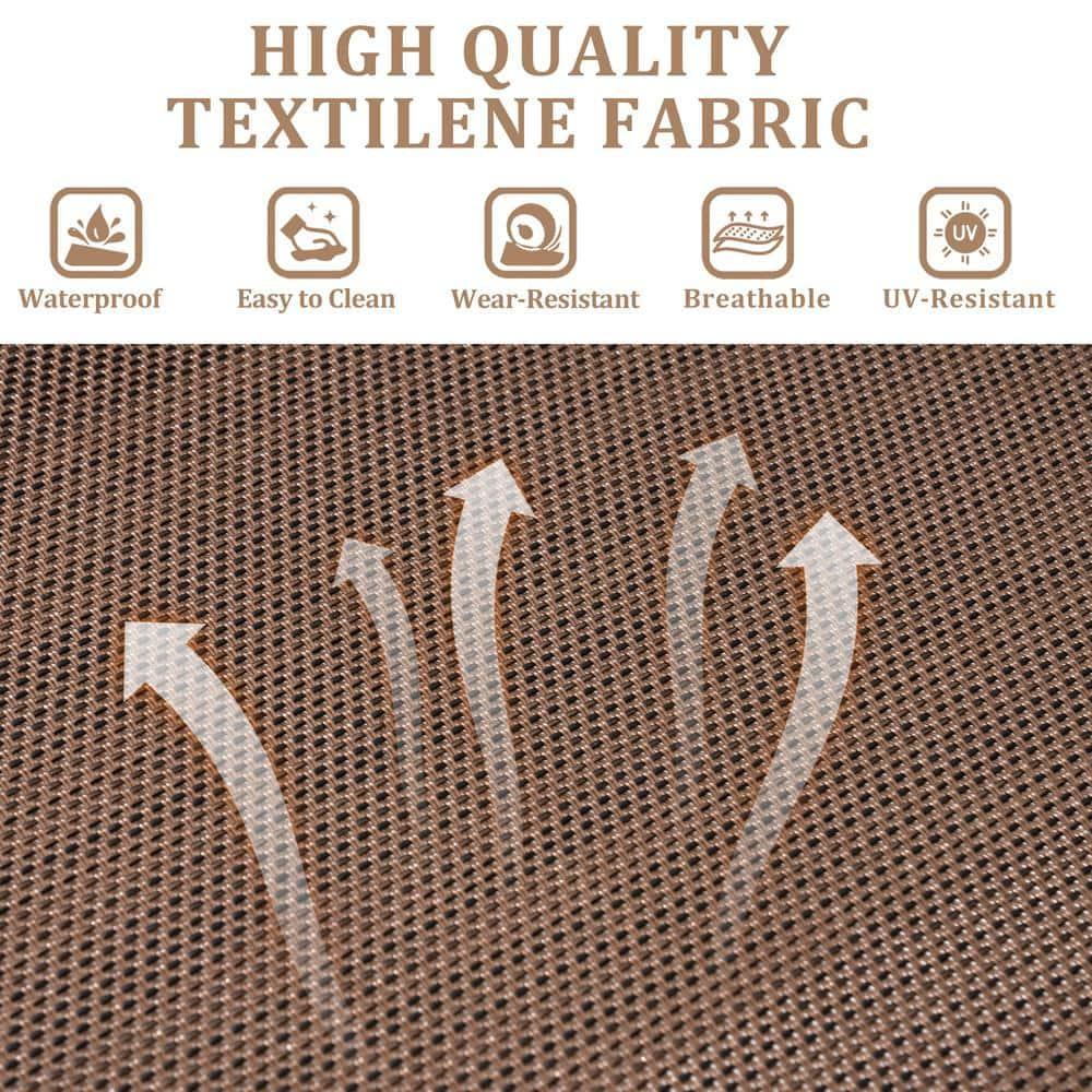 Outdoor Aluminum Adjustable Chaise Lounge Chair with Arms - Brown - Crestlive Products: Patio Furniture, Weather-Resistant