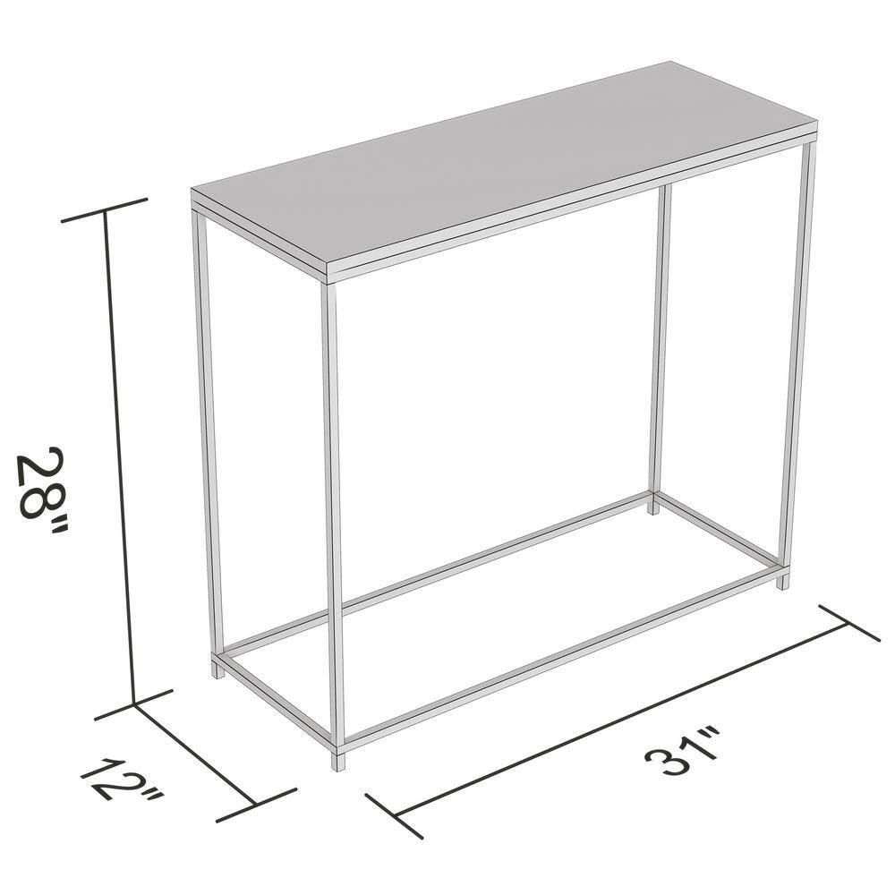 28" Black Marble and Metal Console Table