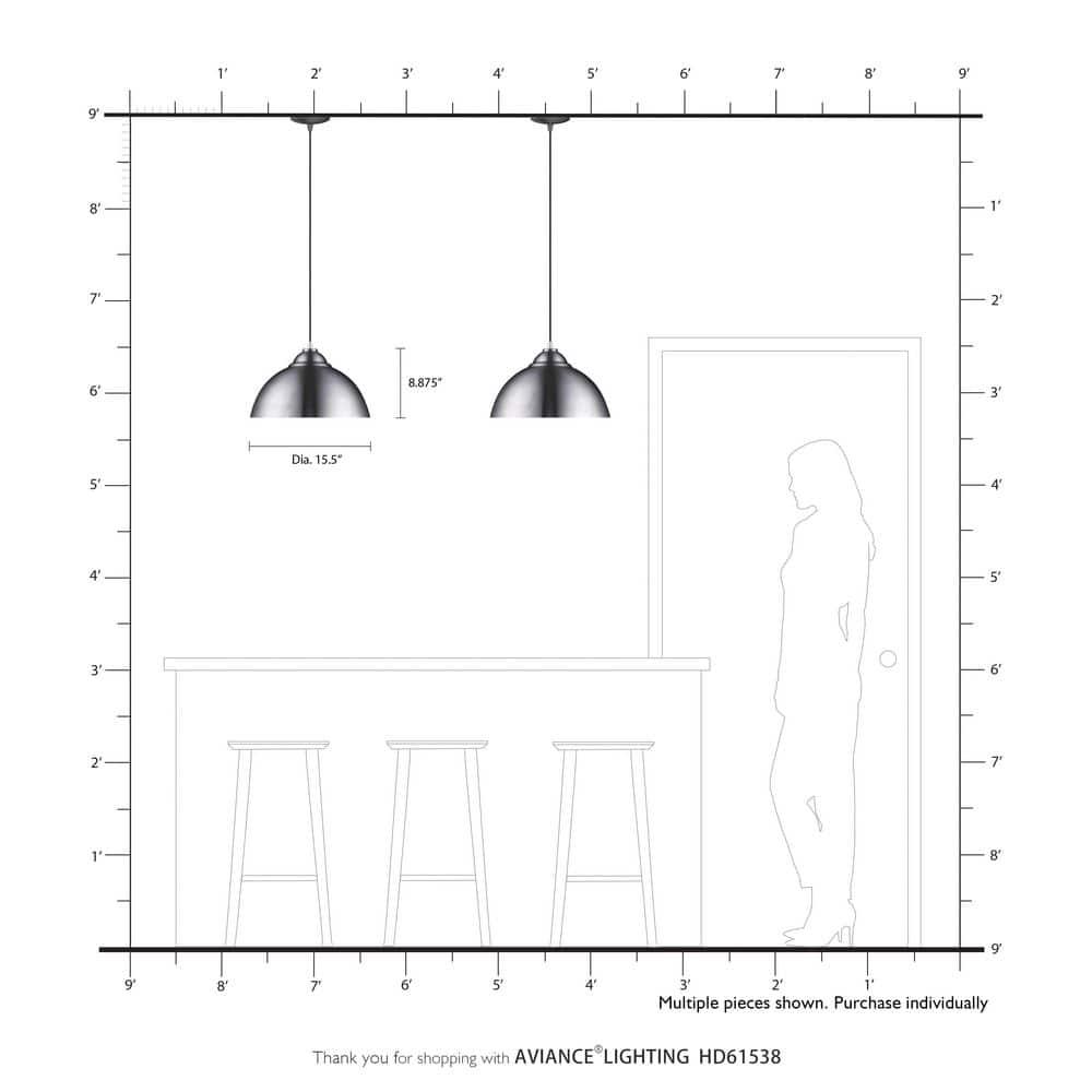Livex Lighting Metal Shade 1 - Light Chandelier in  Black