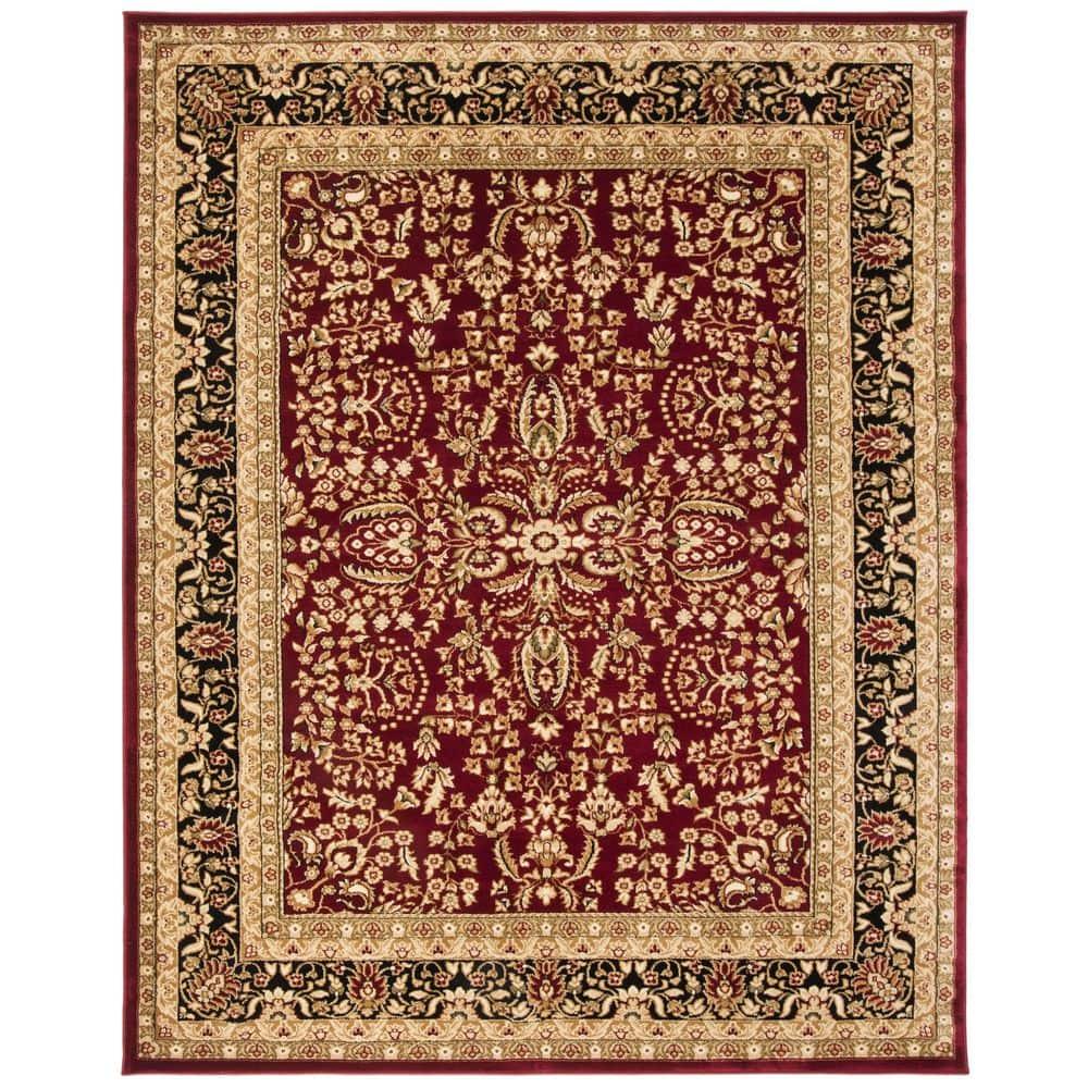 SAFAVIEH Lyndhurst Elizabeth Traditional Floral Area Rug, Red/Black, 12' x 18'