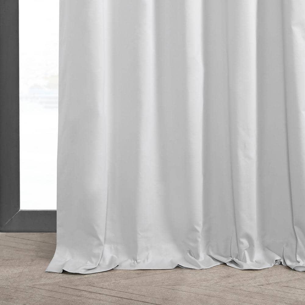 Whisper White Solid Cotton Blackout Curtain (1 Panel), Whisper White, 50W X 84L