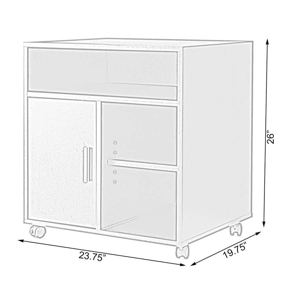 26'' H x 23.75'' W 1 Printer Stand with Wheels