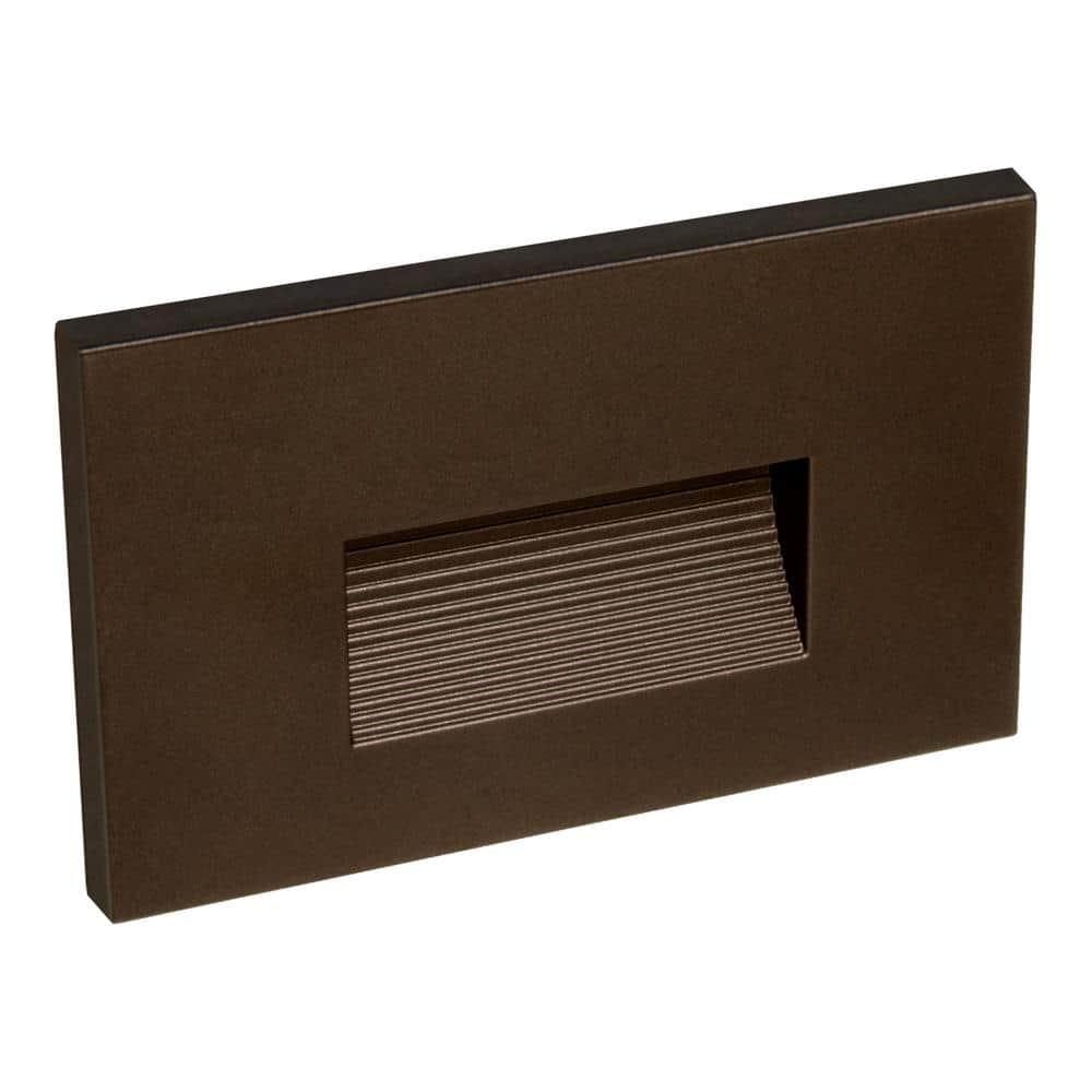 Maxxima Horizontal LED Step Light, Indoor/Outdoor Stair Light, 3 CCT Color Selectable 3000K, 4000K, 5000K, 50 Lumens, Oil Rubbed Bronze, 2-Pack