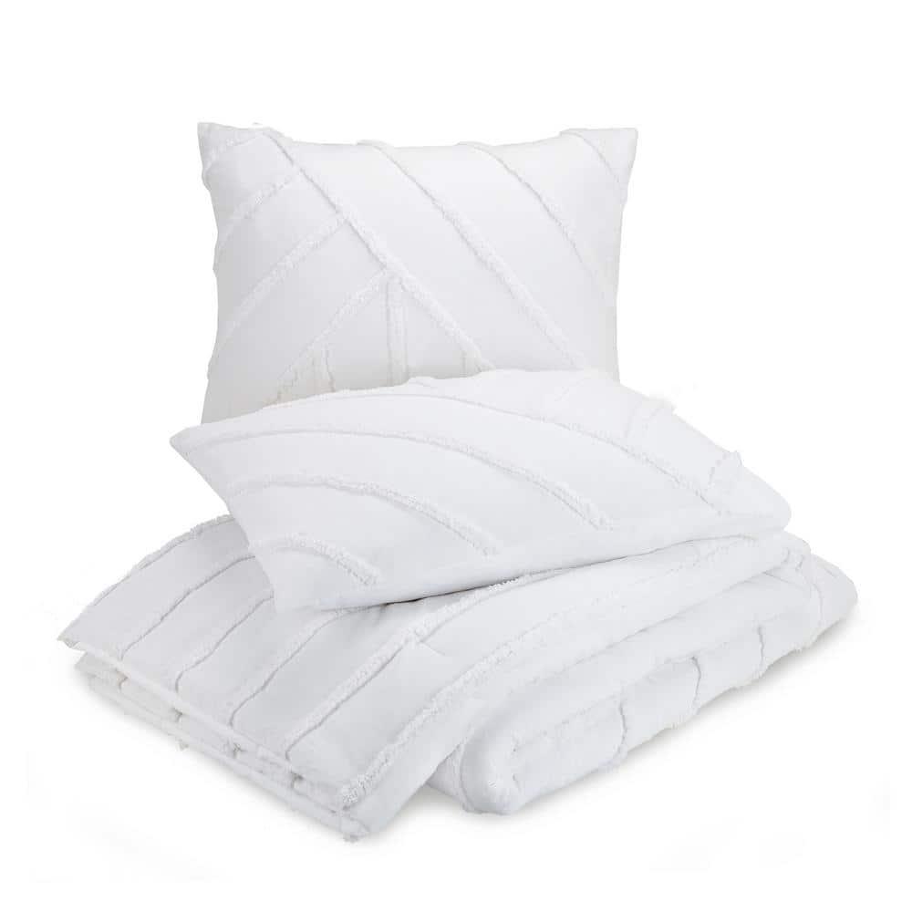 Laurel and Mayfair Cotton Ring Stitch Chevron / Zig Zag Comforter Set