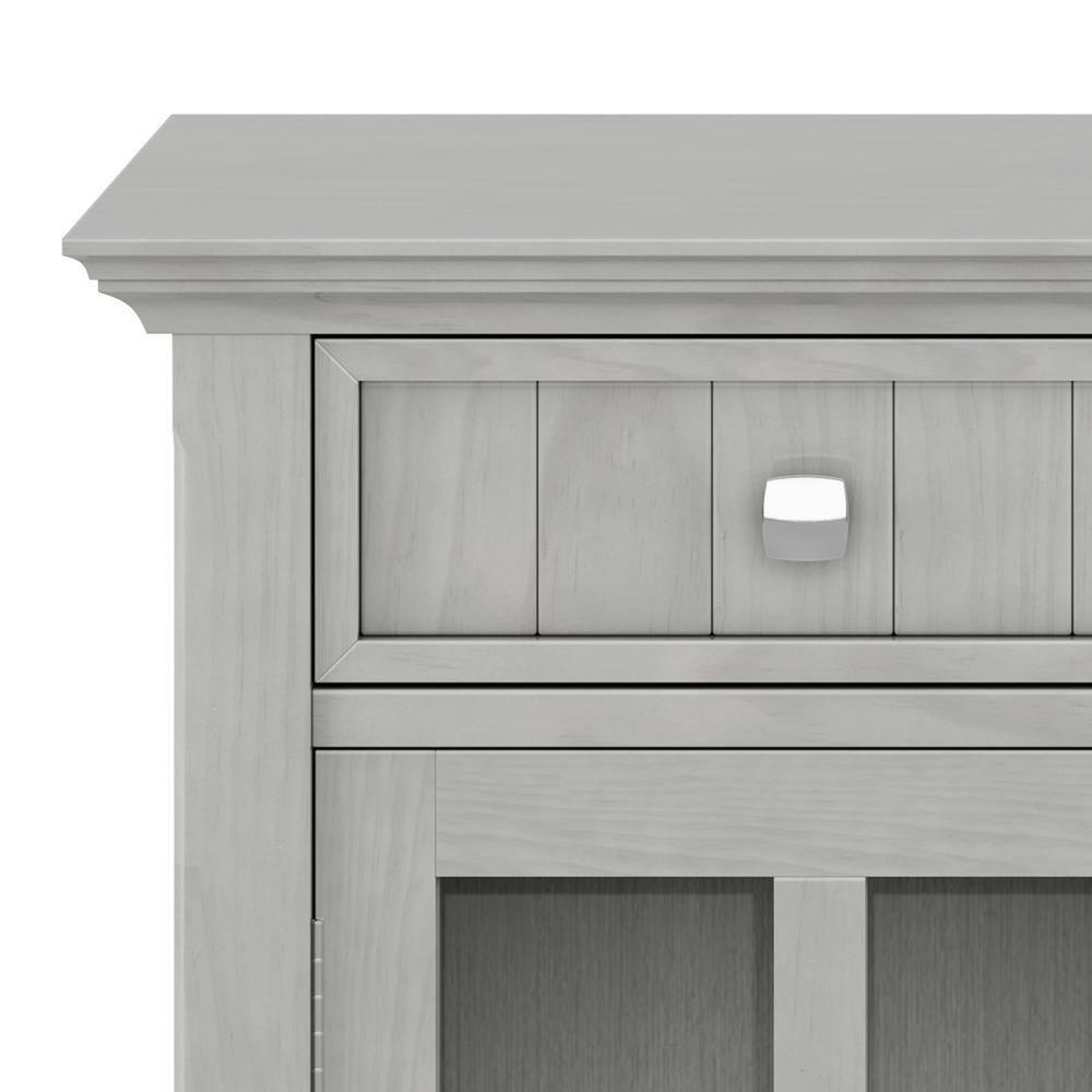 Simpli Home Acadian 36"W Solid Wood 2-Shelf Entryway Storage Cabinet with Glass Doors and 2 Drawers