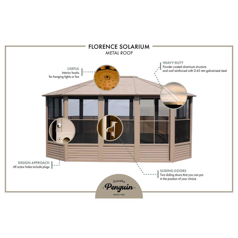 Gazebo Penguin Florence Solarium with Metal Roof