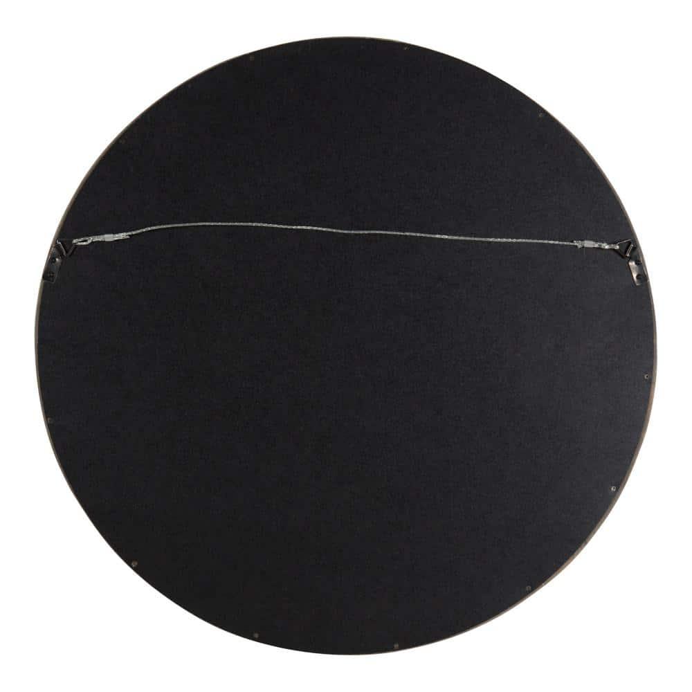 22" Hutton Round Wall Mirror Gray - Kate & Laurel All Things Decor: Wood Frame, Wall Mount, Modern Decor