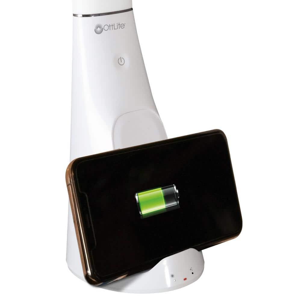 OttLite OttLite Purify LED Sanitizing Desk Lamp with Wireless Charging, Touch Activated, Flexible Neck