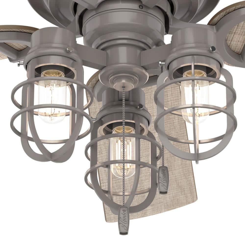 Hunter Fan 52" Starklake 5 - Blade Outdoor Standard Ceiling Fan with Pull Chain and Light Kit Included
