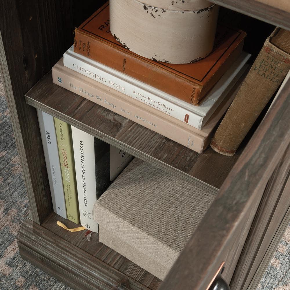 Sauder Sonnet Springs Engineered Wood L-Shaped Desk in Pebble Pine